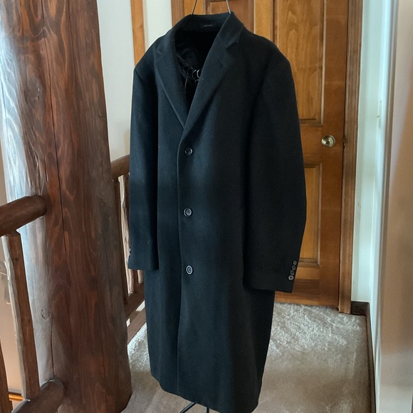 Chaps Classic Black Men's Overcoat, 44R - Picture 1 of 7